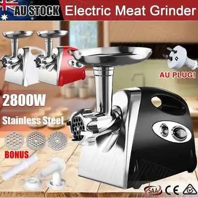 $75.95 • Buy 2800W Mincer Electric Meat Grinder Sausage Stuffer Sausage Filler Kibbe Maker AU