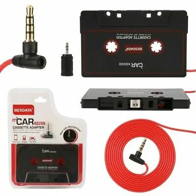 3.5mm Car Tape To AUX Audio Adapter Cassette Stereo For Universal Converter &MIC • £4.99