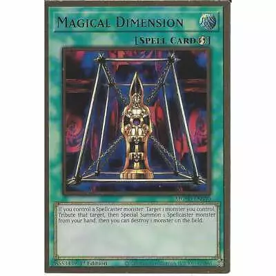 MGED-EN040 Magical Dimension - 1st Edition Premium Gold Rare - YuGiOh Card Spell • £0.99