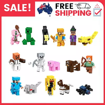 $19.95 • Buy 16Pcs Figurines Cute Minecraft Steve Creeper PVC Action Figure Toy Cake Topper