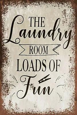£3.93 • Buy Laundry Room Fun Vintage Style Retro Metal Plaque Sign, Washing Utility Room
