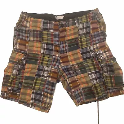 J. Crew Vintage Madras Cargo Shorts Men’s 36 MS-0118 • $18