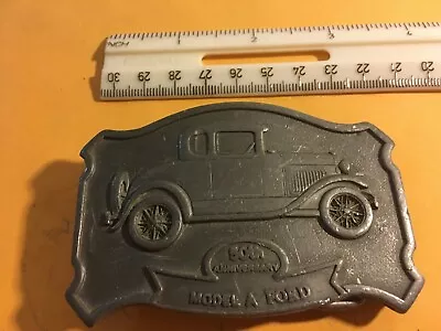 Vintage 1976 Haas Model A Ford 50 Year Anniversary Brass Belt Buckle   • $19.99