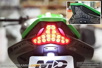 Fit 2014-2016 Kawasaki Z1000 16-20 Ninja ZX10R SEQUENTIAL LED Tail Light SMOKE • $109.95