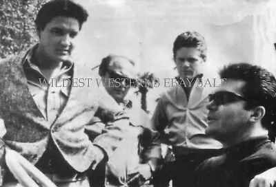 ELVIS PRESLEY Rare Photo CANDID W/ BEVERLY HILLBILLIES ' Jethro MAX BAER JR. • $49.95