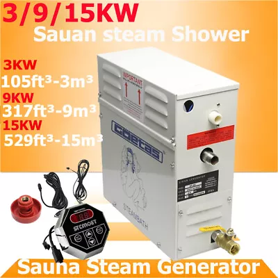 3-15KW Commercial Sauna Machine Steam Generator Shower System Bath & Controller • $229