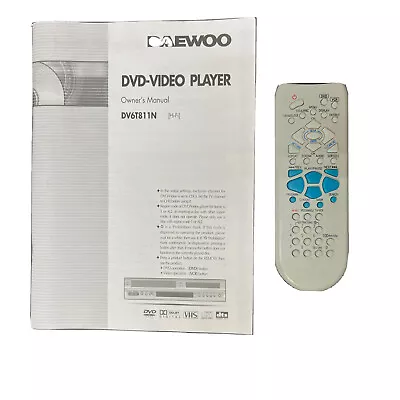 Manual And Remote ONLY For Daewoo DV6T811N DVD-VHS VCR Player Tested Works • $19.89
