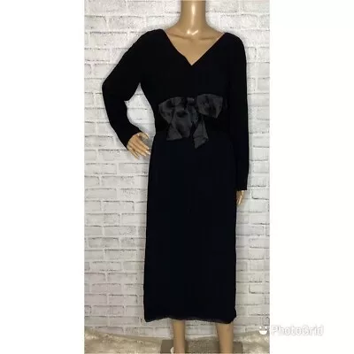 Vintage 1960’s Bill Blass For Maurice Rentner Black Bow Dress • $299.25