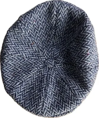 Vintage Newsboy Peaky Blinder Hat Blue Patterned Donegal Tweed • $29.95