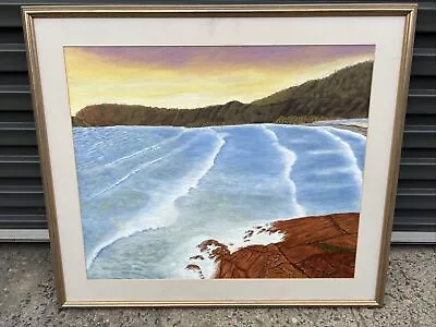 Vintage Painting Oil On Board Rosebud Victoria Ocean View Sea Beach Art Artwork • $24.99