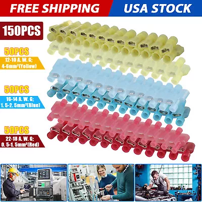 150x Male & Female Insulated Wire Spade Terminal Crimp Connector 10-22 Gauge US • $11.48