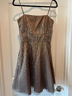 Masquerade Champagne Gold  Color Formal Prom Fit & Flare Short Dress Size 7/8 • $18