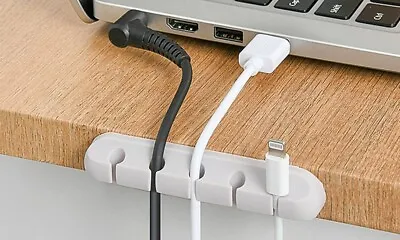 Cable Desktop Organiser Desk Tidy Wire Holder Usb Cord Charger Clip Office UK • £4.99
