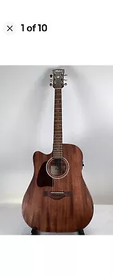 2022 Ibanez–Natural Color Wood AW54LCE-OPN Left-Handed Electric Acoustic Guitar • $300