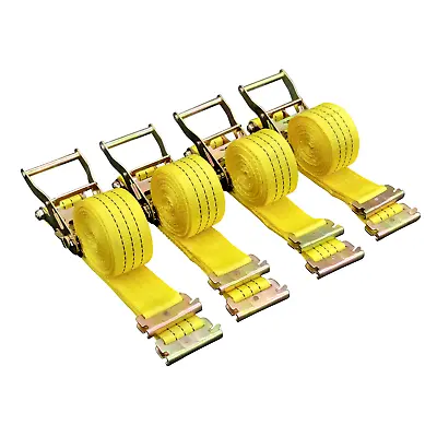 4 Pc 15' E Track Ratchet Tie Down Strap Truck Trailer Enclosed Cargo Van Straps • $39.99