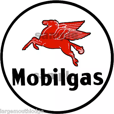 Mobil Gas Oil Decal 2  Round Pegasus Horse  • $2.50