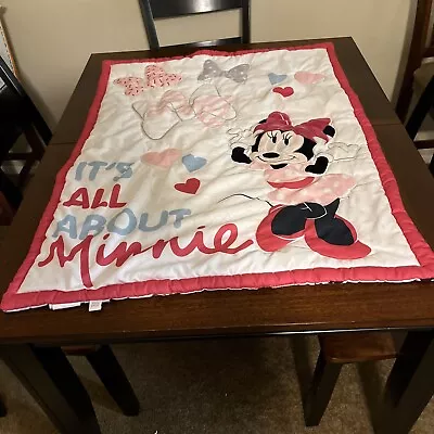 Disney Baby/Lambs & Ivy Minnie Mouse Crib Blanket Approx 32” X 42”- Reversible • $6.25