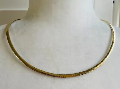 Vintage 90s Gold Tone Snake Chain Choker Necklace • $12