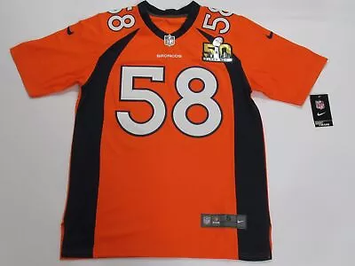 Von Miller #58 Denver Broncos 2016 Super Bowl 50 Game Men's Jersey Orange • $59.99