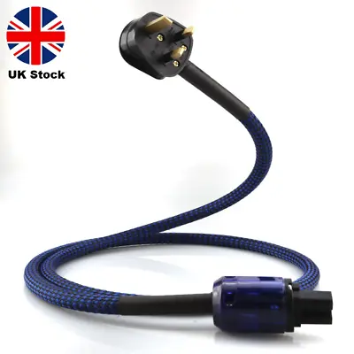 1M HiFi Mains Power Cord UK C15 Audiophile Power Leads Hifi Audio Power Cable • £41.75