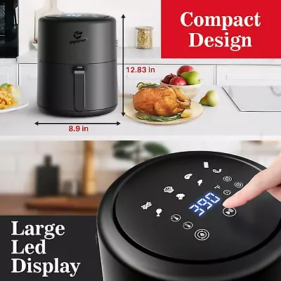 4.3 QT Air Fryer 9-in-1 Compact Airfryer With LCD Digital Touch Screen 1500W • $39.99