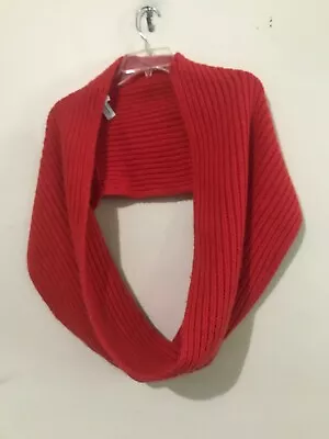 J.Crew Cashmere Wool One Size Infinity Orange Scarf Ribbed Women Style# E5052 • $59