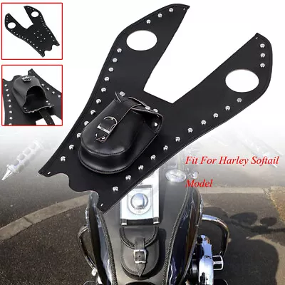 For Harley Softail Heritage Deluxe Fatboy Motorcycle Leather Tank Pad Panel Bib • $45.58