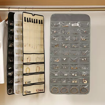 Earrings Hanger Bags Hanging Jewelry Organizer Necklace Display Storage Roll • $19.89