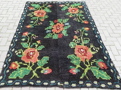 Vintage Turkish Shaggy Rug Mohair Carpet Long Hair Rugs Hairy Carpet 60 X84  • $194.65