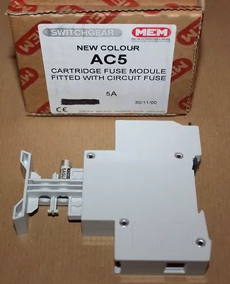 MEM AC5 Fuse Carrier With 5A Fuse - Memera 2000 - Type 1 Fuse Link • £7.99