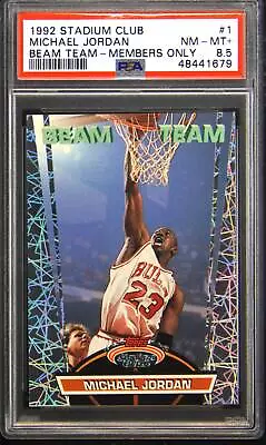 1992 Stadium Club Beam Team #1 Michael Jordan Members Only PSA 8.5 • $590