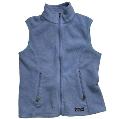 $38.99 • Buy Patagonia Synchilla Baby Blue Full ZIP Mock Neck Vest Sz S EUC Zippered Pockets