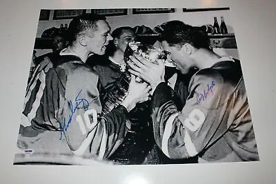 George Armstrong & Andy Bathgate Signed Maple Leafs 16x20 Photo Psa/dna Coa • $249.99