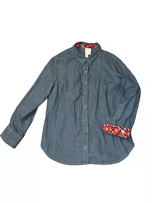 Matilda Jane Paint By Numbers Freedom Chambray Top Sz Large Denim Jean Shirt • $20