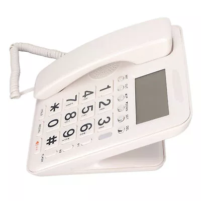 Corded Telephone Caller ID Full Hands Free Fixed Landline With Blue Scree UK REF • £31.89