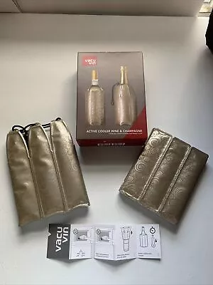 $19.99 • Buy Vacu Vin Rapid Ice Wine And Champagne Cooler Set - Platinum