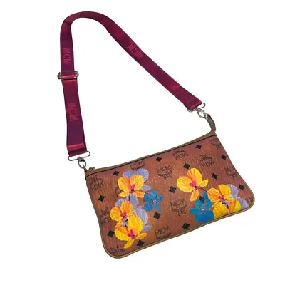 MCM Floral Visetos Pouch Crossbody Bag 10  X 6  • $315