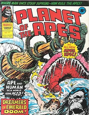 Vintage Marvel Planet Of The Apes Comic No 81 May 8th 1976 • £0.99