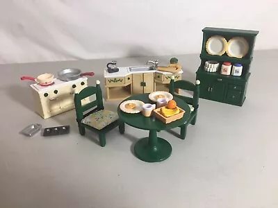Calico Critters/sylvanian Families Vintage Kitchen Furniture With Accessories • $38