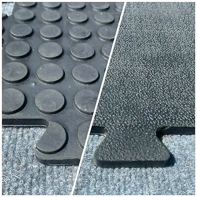 Commercial Or Home Gym Flooring Garage Weight Mat Tile Stud Embossed Coin Rubber • £16