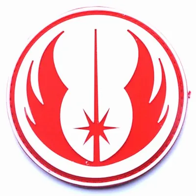 3d Pvc Jedi Order Star Wars Logo Rubber Hool Loop Patch Badge White Red • $7.99