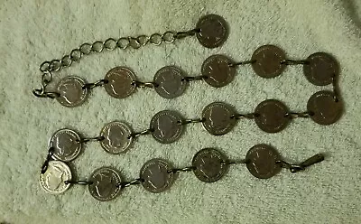 Vintage George Washington Medallion Coin Chain Link Belt 1789 1st President USA • $9.95