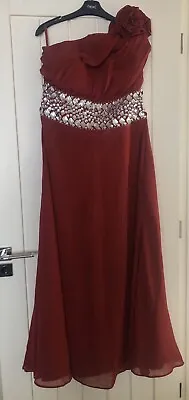 £35 • Buy A-Line/Princess One-Shoulder Floor-Length Chiffon Evening Dress Size 14