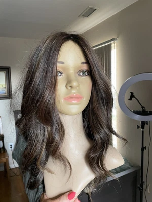 $1500 • Buy 21” Style By Shira Brand Kosher Sheitel/Wig Medium Brown W/highlights