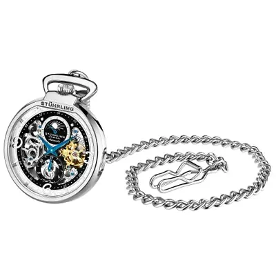 Stuhrling Original 991 01 Modena Mechanical Automatic Skeleton Mens Pocket Watch • $250