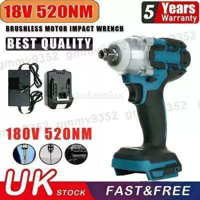 520NM 18V Cordless Impact Wrench Brushless Angle Grinder Cutting 0/1/2 Battery • £39.99