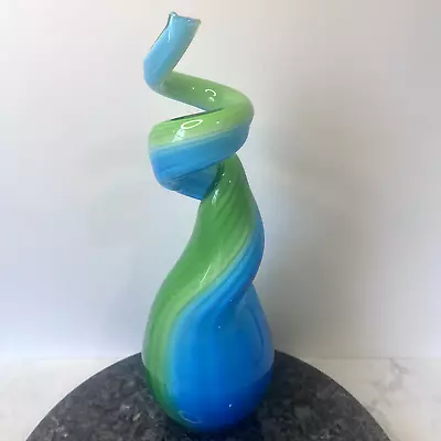 RARE HAND BLOWN MURANO Spiral Glass Sculpture Centerpiece HIGH QUALITY • $65.99