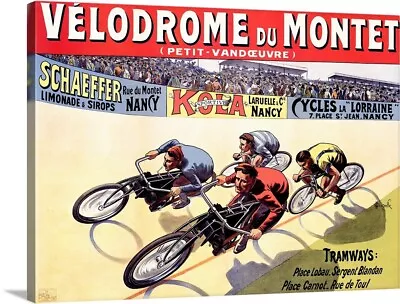 Velodrome Du Mont Bike Race Vintage Canvas Wall Art Print Bicycling Home • $329.99