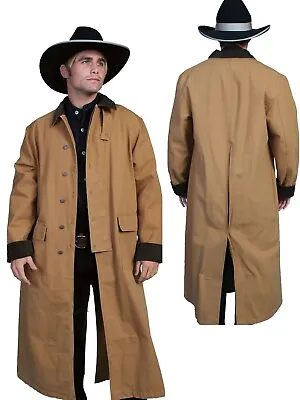 Scully RangeWear Mens Brown 100% Cotton Long Overcoat Duster Rancher Coat XXL • $54.99