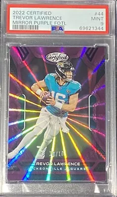 2022 Trevor Lawrence Certified Purple /10 FOTL Jacksonville Jaguars PSA 9 • $109.99